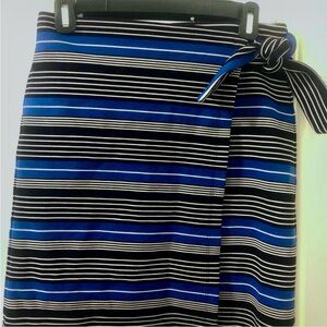 LOFT Navy and White Striped Skirt